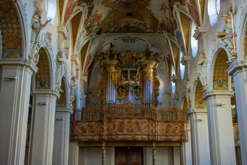 Fototapeta premium Bad Schussenried, GERMANY, inside of catholic St. Magnus church of the monastery