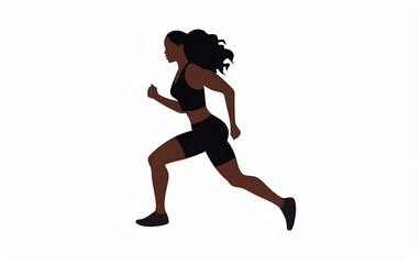 Fototapeta na wymiar Running woman silhouette. Simple illustration. Generative AI technology.