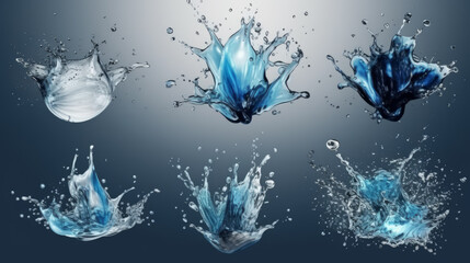 water splash in water. Generative AI Art Illustration