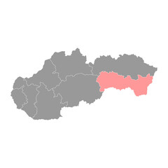 Kosice map, region of Slovakia. Vector illustration.
