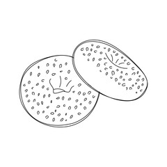 Bagels hand drawn illustration. Bagels symbol. Vector.