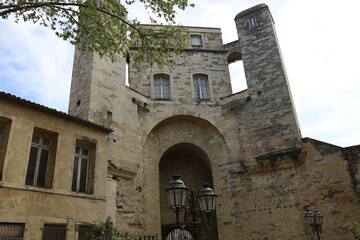 Tour de la Babote et ancienne porte de ville dans les remparts, ville de Montpellier, département de l'Hérault, France