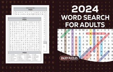 Word Search Puzzle Book Cover For Adults