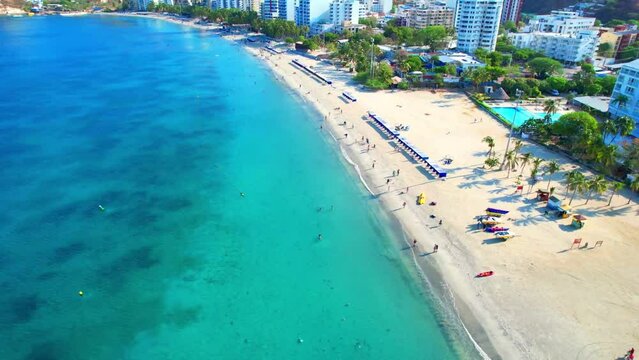 Aerial View Of Paradise Beach In Caribbean Sea
