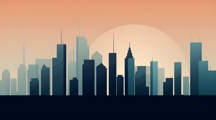 Illustation d'une ville avec vue sur les gratte-ciel