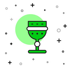 Filled outline Medieval goblet icon isolated on white background. Vector