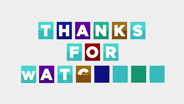 Thanks for watching flip text motion design animation