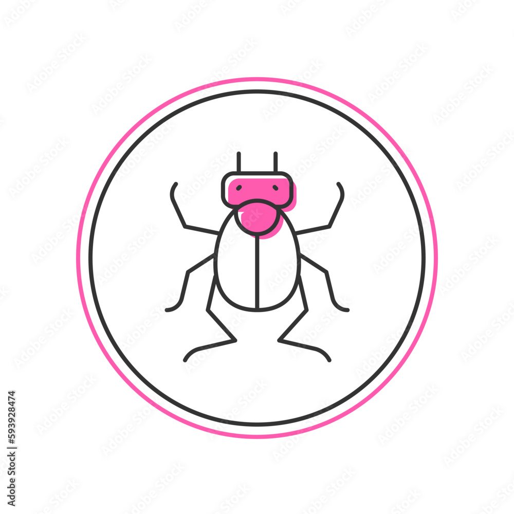 Poster filled outline beetle bug icon isolated on white background. vector