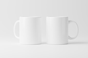 Ceramic Mug Cup For Coffee Tea White Blank 3D Rendering Mockup