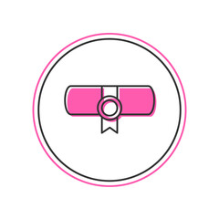 Filled outline Decree, paper, parchment, scroll icon icon isolated on white background. Vector