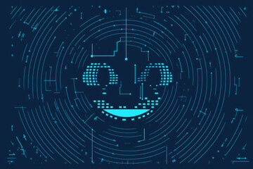 Smiley Of Computer System. Generative AI