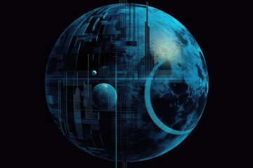 Moon Of Computer System. Generative AI