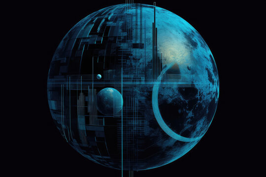 Moon Of Computer System. Generative AI