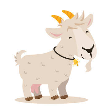 recommend clip art: Cute goat cartoon vector flat