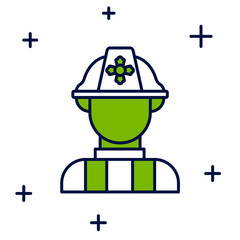 Filled outline Firefighter icon isolated on white background. Vector