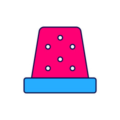 Filled outline Thimble for sewing icon isolated on white background. Vector