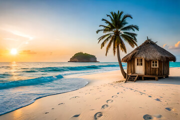 beach with palm trees