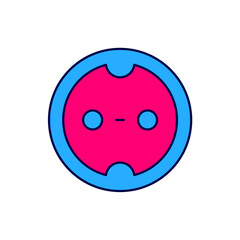 Filled outline Electrical outlet icon isolated on white background. Power socket. Rosette symbol. Vector