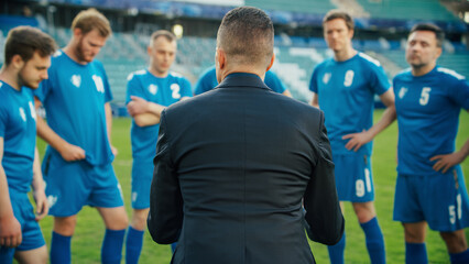 Professional Soccer Team Training, Tactical Coaching: Football Coach Explains Game Strategy,...