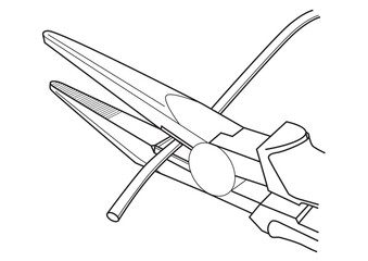 Long Nose Round Plier cutting wire