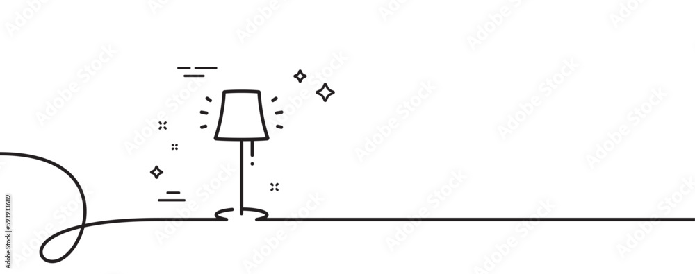 Aufkleber stand lamp line icon. continuous one line with curl. floor light sign. interior illuminate symbol. s