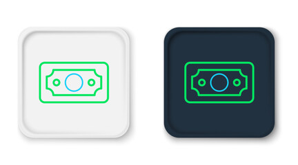 Line Stacks paper money cash icon isolated on white background. Money banknotes stacks. Bill currency. Colorful outline concept. Vector