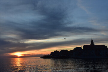 A beautiful sunset in Umag, Croatia.