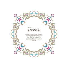 Vector gold ornamental decorative frame. Elegant ornate element for design template, place for text.