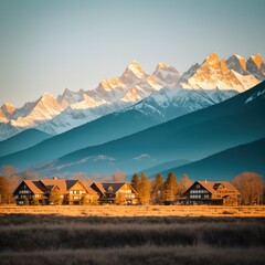 camping in the mountains in autumn made with generative ai