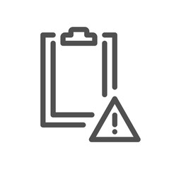 Warning related icon outline and linear symbol.	
