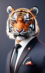 A tiger wearing a business suit