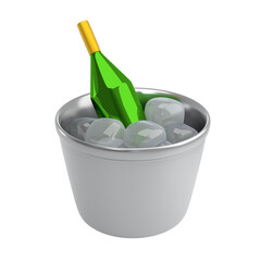3d minimal rendering icon Champagne Bucket