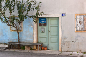 Facade of a building in the city of Vrsar, Istria, Croatia.