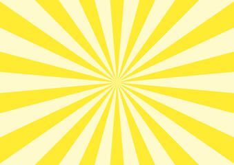 黄色い集中線のシンプルな背景イメージ素材。A simple background image material of a yellow concentration line.