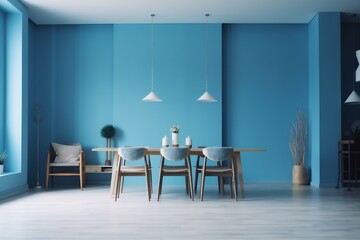 Fototapeta premium interior background mock kitchen empty generative ai living house dinner modern plant. Generative AI.