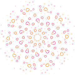 Png heart emblem forming a circle for valentine's day decoration 