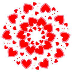Png heart emblem forming a circle for valentine's day decoration 