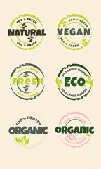 Ecology icon .Logo template with green leaves for organic and eco friendly products.Vector illustration 