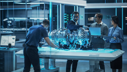 Software Developer, Project Manager and Machinery Operators Collaborate on a Prototype Turbine...