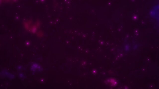 Colored pink purple digital particles. Abstract futuristic background shimmering particles with bokeh effect