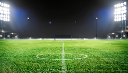 Fototapeta na wymiar Football pitch and green grass with lights