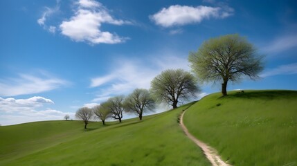 Obraz premium landscape with trees and clouds