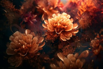 Fototapeta na wymiar Fractal Pellucid Floral Background - Fractal Art. Generative AI