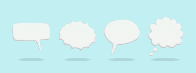 3d speech bubble chat icon collection set poster and sticker concept Banner 