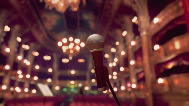 classic opera house interior with golden ornaments
