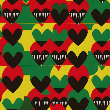 Africa Kente style pan african flag repetitive design pattern Juneteenth 