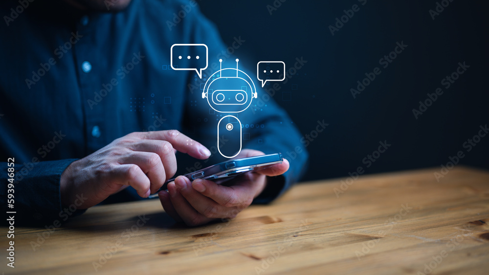 Leinwandbilder ai chatbot intelligent digital customer service application concept, computer mobile application use