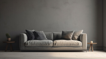 Soft sofa on background, illustration. Al generated