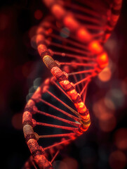 Macro close-up of a DNA double helix, AI generated image