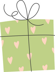 Present Box With Hearts